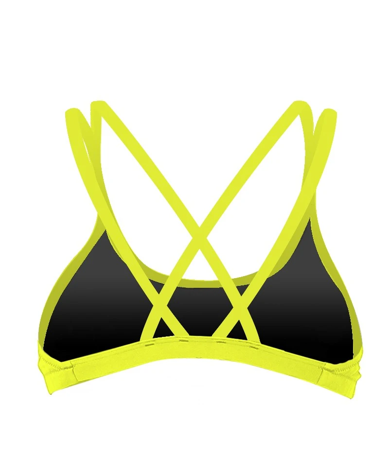 LAMIA TOP CRISS-CROSS BACK - JAUNE FLUO 4 LAMIA TOP CRISS-CROSS BACK - JAUNE FLUO – Image 2