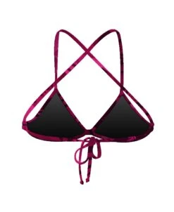 LEAVES FOREST TRIANGLE TIE BACK - ROSE CERISE -MAILLOTS - COMBIS Magasin maillot de bain leaves forest triangle tie back rose cerise 1