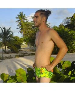 LEON TRUNK - VERT/ORANGE 7 LEON TRUNK - VERT/ORANGE -MAILLOTS - COMBIS Magasin maillot de bain leon trunk vert orange 2